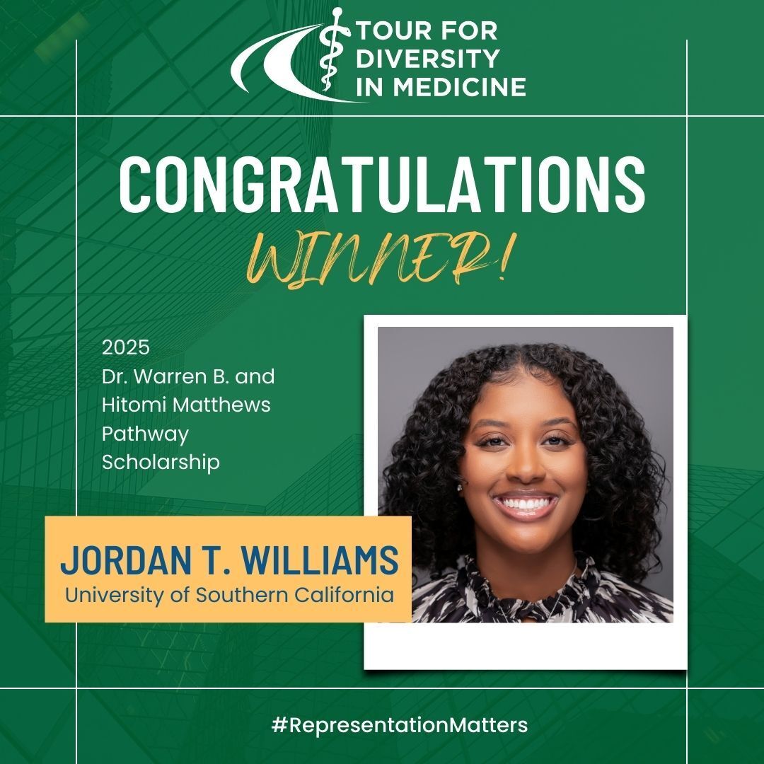 Tour4Diversity's tweet photo. 🎉🏆 Announcing the 2025 Pathway Scholarship Winners! 🎓✨

Jordan T. Williams, raised on the South Side of Chicago, earned a B.S. in Health &amp; Human Sciences from USC (’21) and an MPH in Population &amp; Family Health (SDOH emphasis) from Columbia University. https://t.co/6fZB5ZoqiL