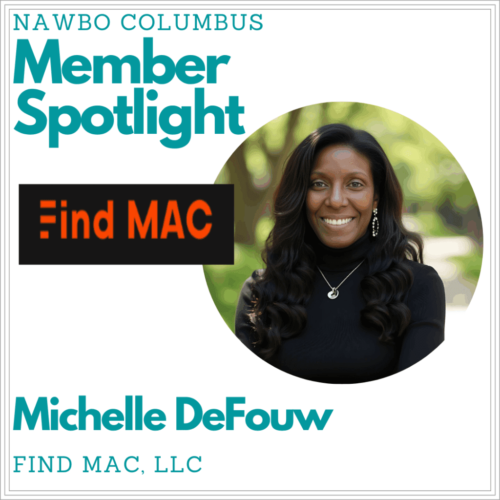 It's Member Spotlight Monday🔦
Meet Michelle DeFouw, Find MAC, LLC 
Michelle helps businesses maximize enterprise value by making AI a productivity-enhancing tool for every employee! Learn more about Michelle and Find MAC, LLC  at: zurl.co/sBtno