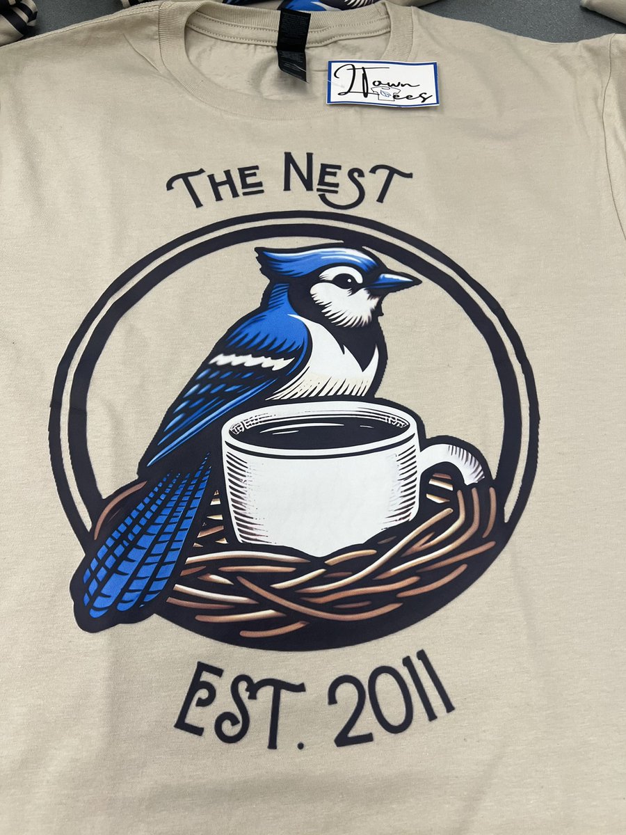 💙 this @lhsjays &amp; @libertyschools RWL collab! Our <a href="/LMC360/">Laura Martos</a> DMM’s designed a logo for <a href="/TheNest/">The Nest</a>, then they reached out to <a href="/LTownTees/">LTown Tees</a> to bring the logo to life as a Christmas gift for their employees. #GOJAYS