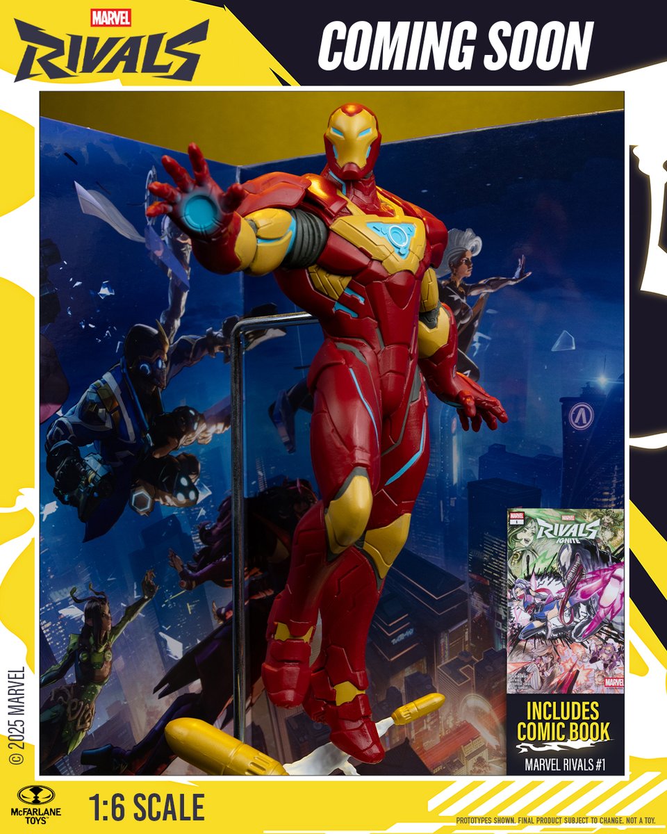 mcfarlanetoys's tweet image. Iron Man 1:6th Scale collectible from McFarlane Toys based on the smash-hit game, Marvel Rivals, launches for pre-order on DECEMBER 18th at select retailers!   

Stands approximately 11" tall and includes a Marvel Rivals #1 comic and a collectible art card.  

#MarvelRivals…