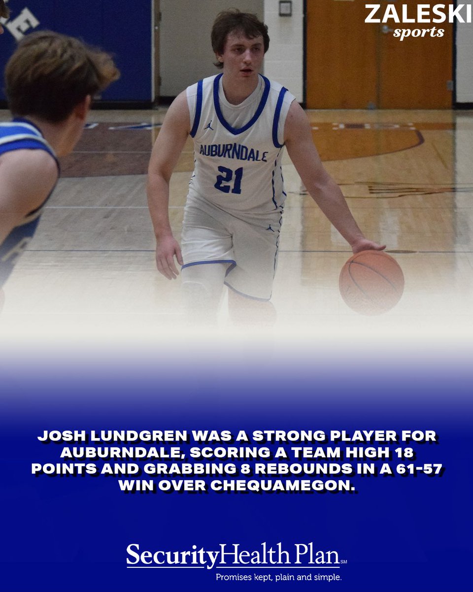 Josh Lundgren scored a game high 18 points for Auburndale in the Eagles win over Chequamegon.
