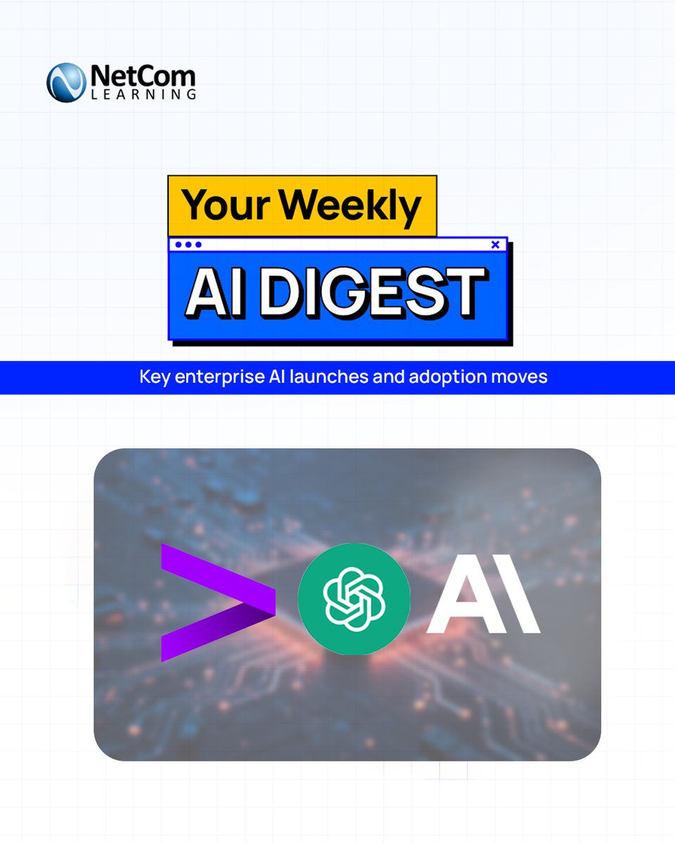 NetComLearning's tweet image. AI is moving from experiments to enterprise-scale execution.

Last week: GPT-5.2 launched, Accenture scales Claude, and Microsoft Copilot goes global.

Shape the next phase of digital transformation with us.

Explore here: netcomlearning.com/?advid=592&amp;amp;utm…

#OpenAI #NetcomLearning