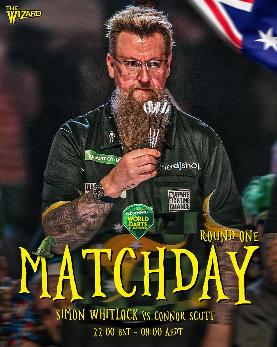 🇦🇺🧙🏻‍♂️Really looking forward to getting back on the Ally Pally stage tonight.

Proud to have made it back, and I'll give my all to get the result against Connor.

Thanks as always for your support.

<a href="/ModusDarts180/">MODUS Sports</a> <a href="/Winmau/">Winmau</a> <a href="/THEDJSHOP/">The DJ Shop</a> <a href="/EmpireFightingC/">Empire Fighting Chance</a> <a href="/PlayThePro2/">Play The Pro Darts Scorer</a> <a href="/Darts_World/">Darts World Magazine</a>