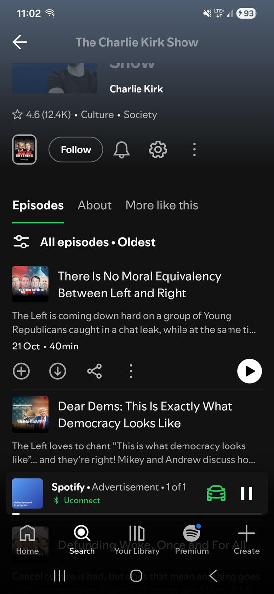 fighting4CA's tweet photo. Have the people now behind The Charlie Kirk show deleted all the Spotify episodes prior to Oct 21 of this year? Why? @RealCandaceO https://t.co/n9lfrhZOQV