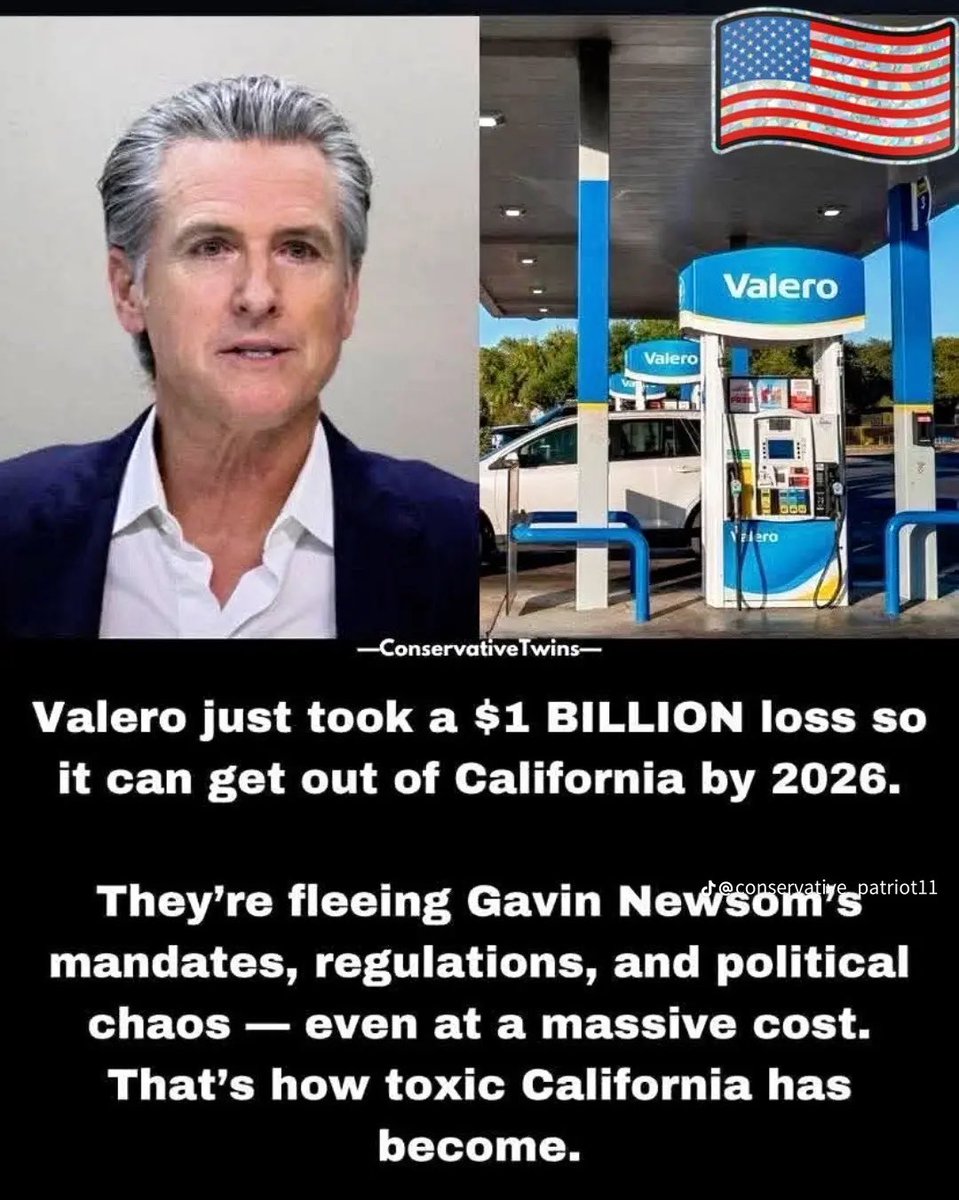 Valero's message to Newsom: Keep the change – we're taking our refineries and leaving your gas prices in the dust at $8 a gallon.