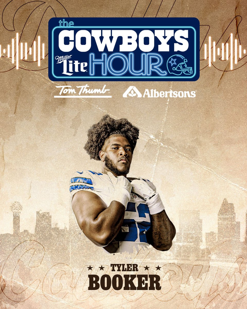 .@iamtylerbooker is the special guest on Cowboys Hour presented by @MillerLite tonight at 6pm
@Albertsons | @TomThumb_Stores