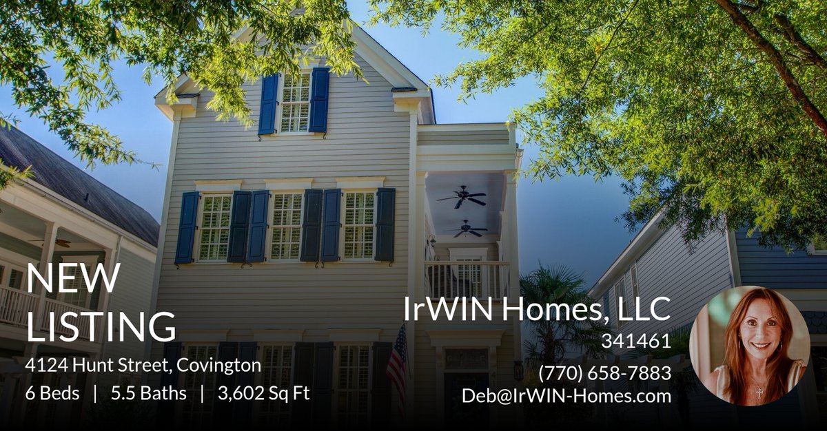 DeborahIrwin1's tweet photo. If you're looking for a 6 bedroom home in Covington, this new listing is the one! Click for more pictures and information. Show someone who might be interested or call me at (770) 658-7883! Deborah Irwin

Deborah Irwin
IrWIN... https://t.co/Hv4JP8fW6j https://t.co/aaZsm9lUi4