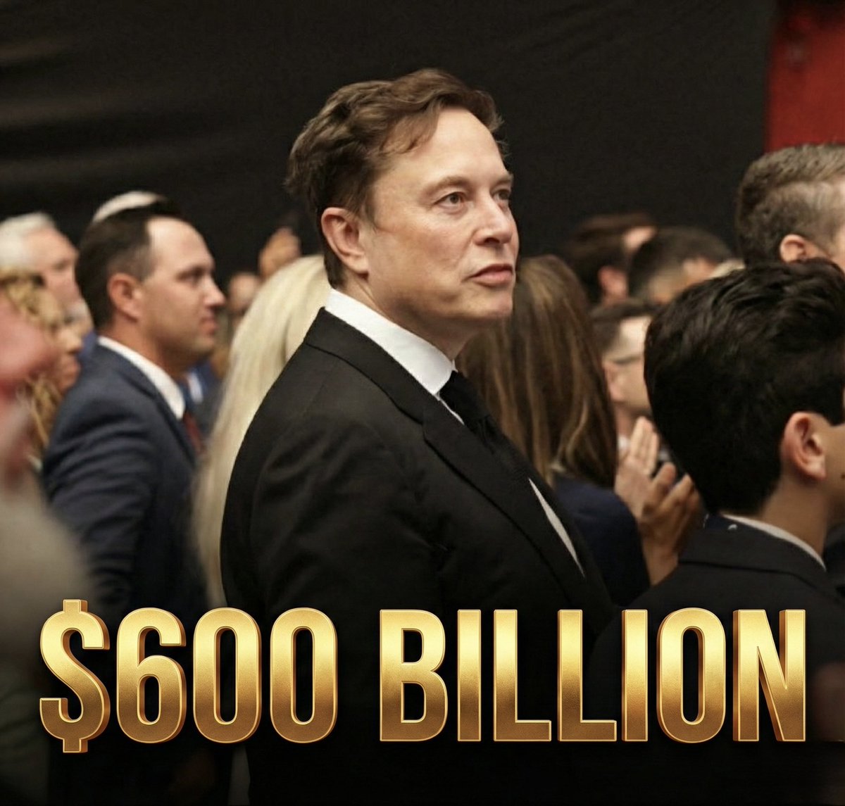 🚨BIG BREAKING: Elon Musk is now worth 600 billion dollars, becoming the first person in history to reach this milestone.