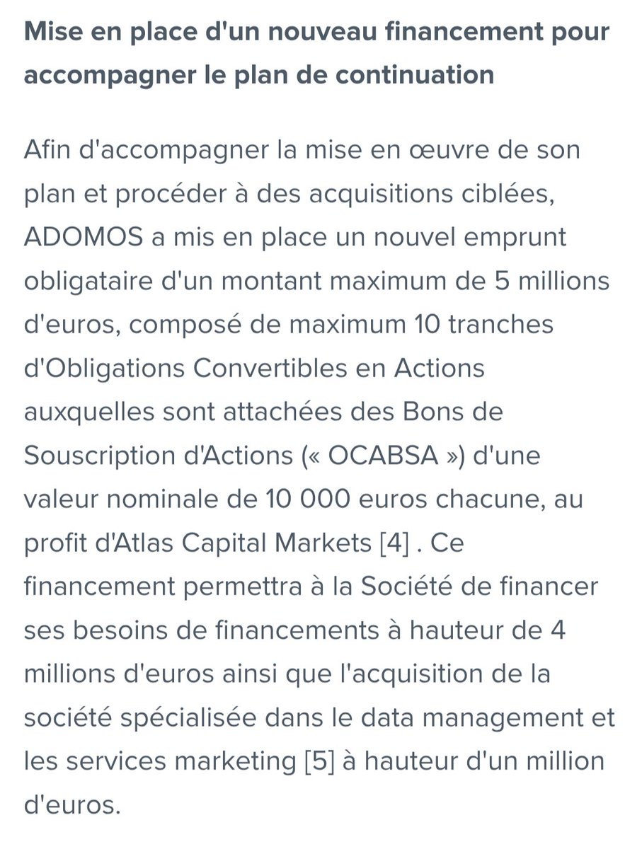 BlatoUndefined's tweet photo. @Actusnewswire Capitalisation #ADOMOS 62 390 € 

Et un nouveau contrat #OCABSA de €5m

Les escrocs perdent vraiment la boule ! Ressaisissez vous 😂 https://t.co/VuUjvpMHgv