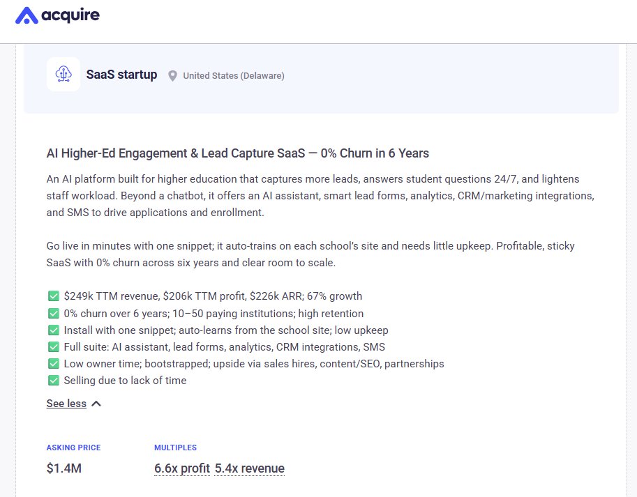 0% de rotatividade! Há 6 anos consecutivos!
Ao vivo na @acquiredotcom: SaaS de IA para o ensino superior que captura l