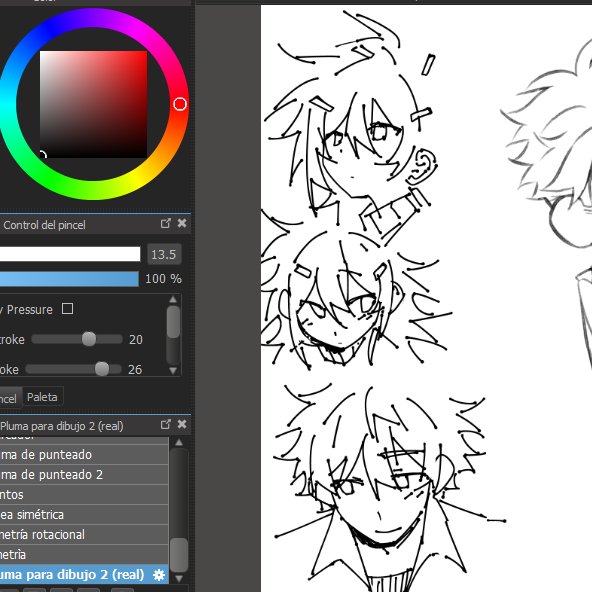 I draw next to my work as if I were in a boring class; even the brush looks like my pen's, with some ink spills 😆