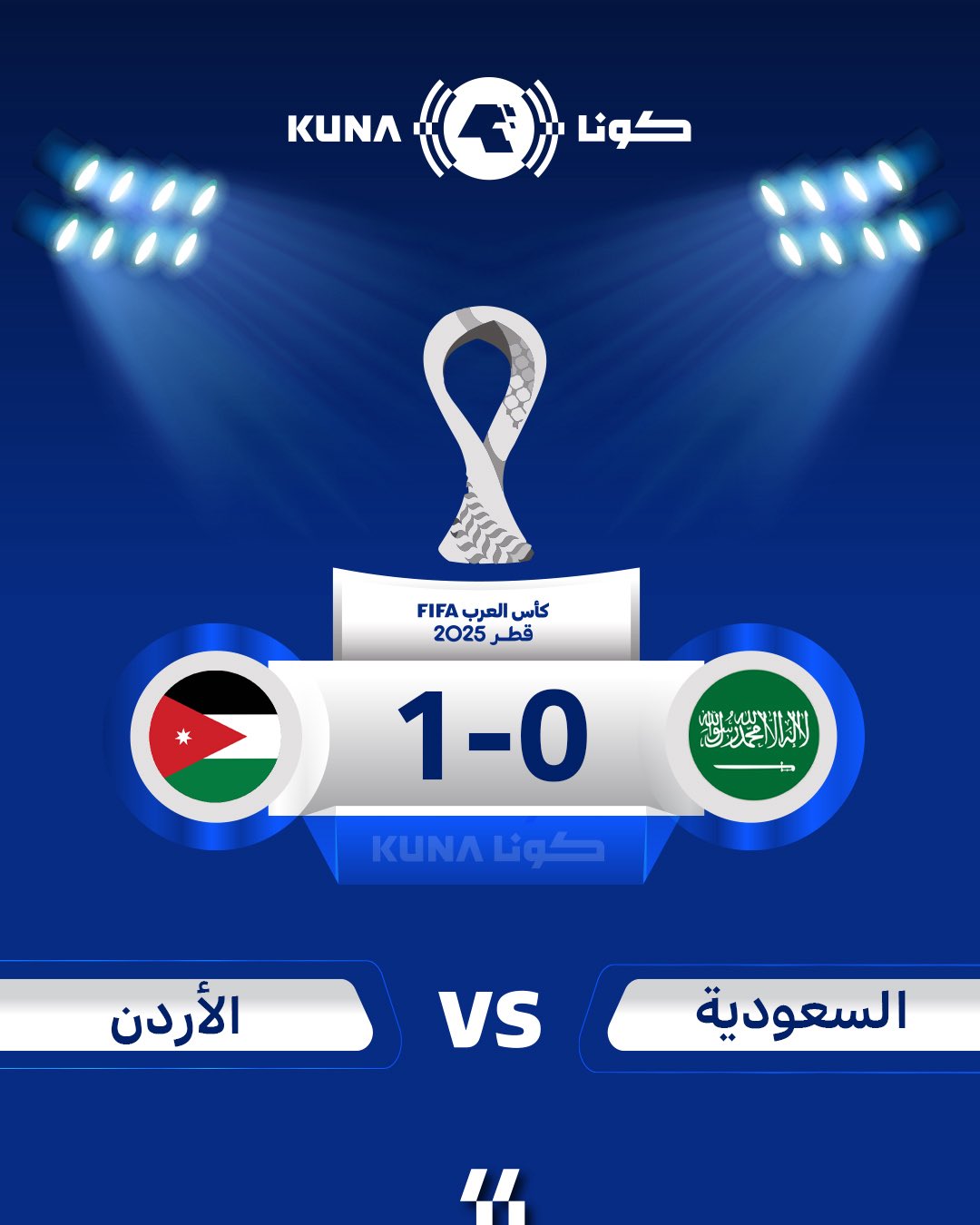 المنتخب الأردني لكرة القدم يتأهل إلى نهائي بطولة كأس العرب 2025 بفوزه على نظيره السعودي 1-0 