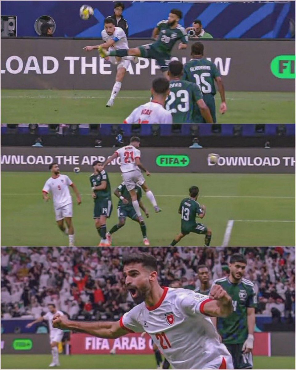 للتاريخ يا أردن، للتاريخ يا نشامى 

منتخبنا الوطني الى نهائي كأس العرب بعد التغلب على السعودية بهدف نزار الرشدان 

الف مبرووووووك 🇯🇴