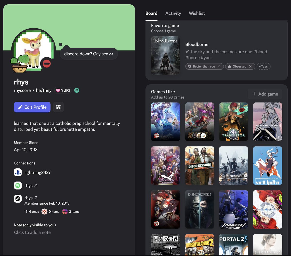 mortenaxbladie's tweet image. filled out my discord profile #wig