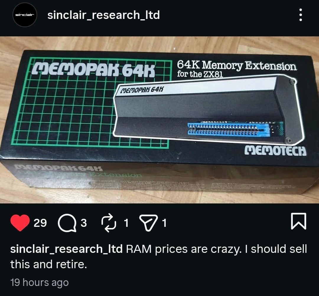 I have some ZX Spectrum 16K x 1 bit DRAMs which would be ideal for