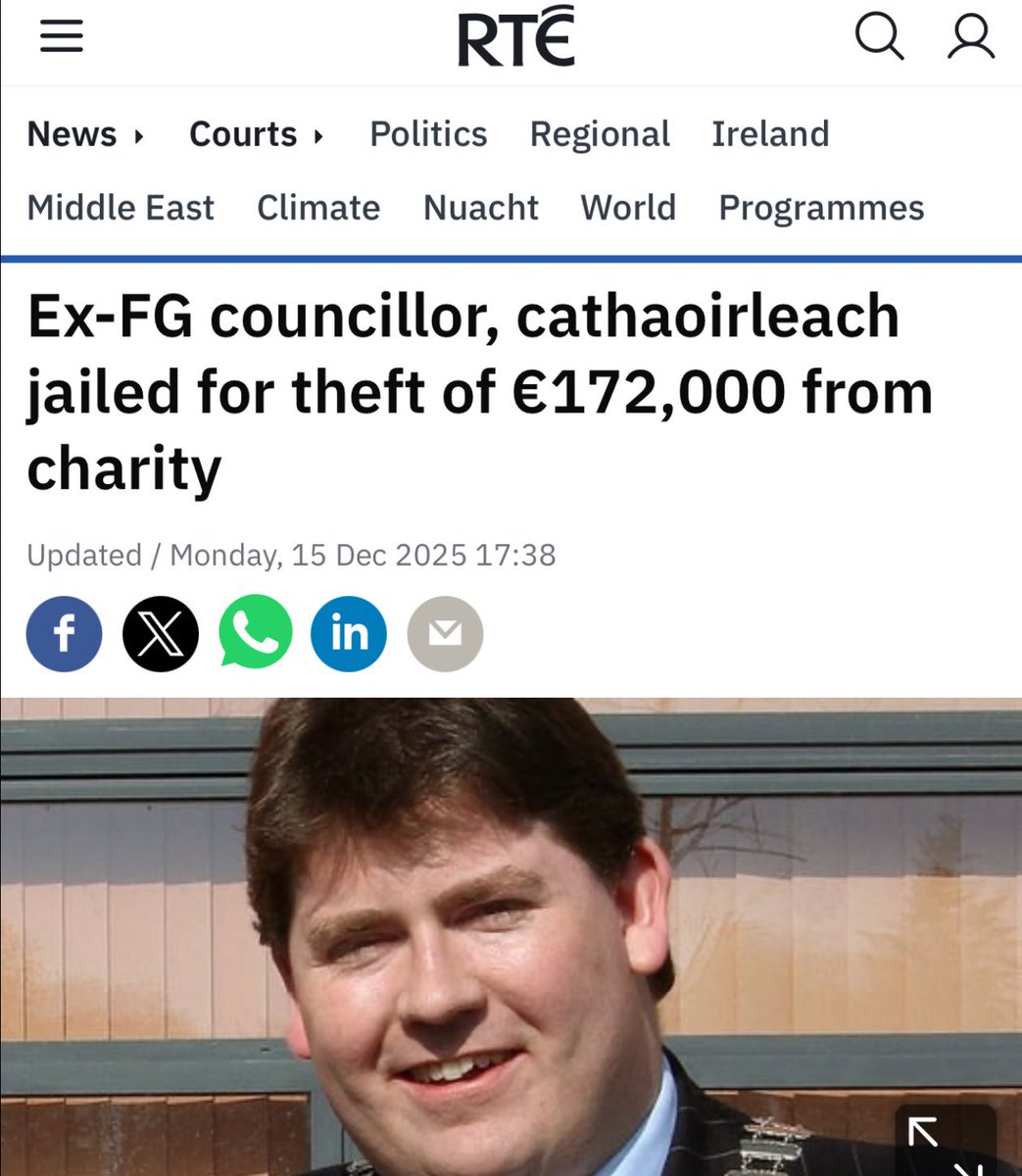 Stealing €172,000 from a charity to pay for crystal meth and male escorts is so very Fine Gael. He w