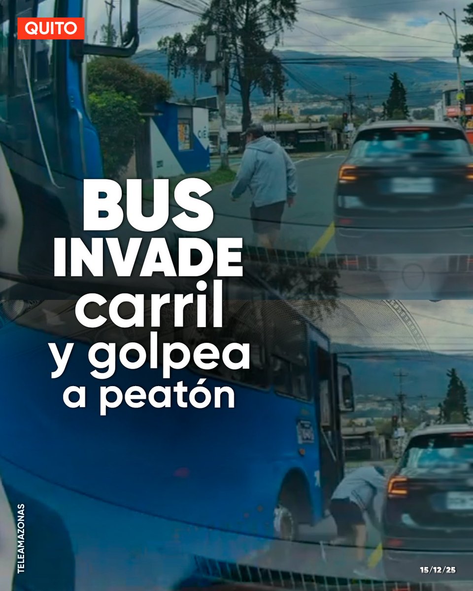 #ATENCIÓN | Bus en contra vía casi ocasiona una tragedia con un peatón en la av. Real Audiencia en Quito. ¿Qué opinas de esta temeraria acción? ow.ly/TE6550XJWo9