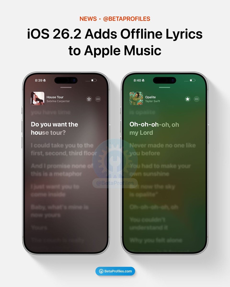 ¡iOS 26.2 ya está llegando! 📱✨
Mejoras en pantalla de bloqueo, AirDrop con código para compartir sin contactos y letras offline en #AppleMusic. ¿Cuál de estas novedades esperas usar más en tu #iPhone? 🤔 #iOS262 #AppleNews