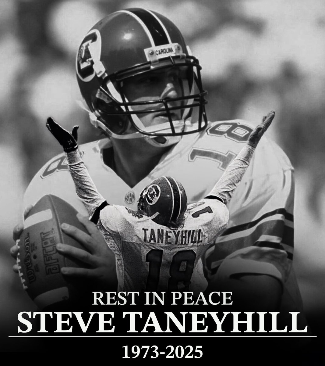 Barstool_Cocks's tweet image. Gamecock legend Steve Taneyhill has passed away at age 52❤️🖤