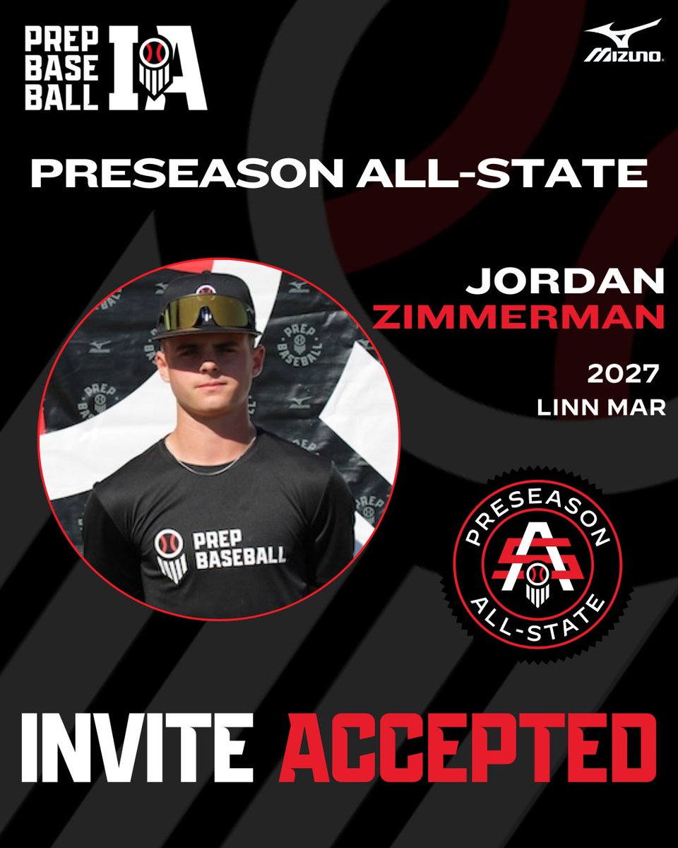PrepBaseballIA's tweet photo. #𝗜𝗔𝗣𝗔𝗦𝟮𝟲: 𝗜𝗻𝘃𝗶𝘁𝗲 𝗔𝗰𝗰𝗲𝗽𝘁𝗲𝗱 ✅

𝗣𝗿𝗼𝘀𝗽𝗲𝗰𝘁: Jordan Zimmerman
𝗖𝗹𝗮𝘀𝘀: 2027
𝗛𝗦: Linn Mar
𝗣𝗢𝗦: 2B/3B
𝗦𝘁𝗮𝘁𝗲 𝗥𝗮𝗻𝗸: 91

👤:  https://t.co/I7tP1qxjcQ | @Jordan_Zimm11

𝚁𝚎𝚚𝚞𝚎𝚜𝚝 𝚈𝚘𝚞𝚛 𝙸𝚗𝚟𝚒𝚝𝚎 ⤵️
https://t.co/c7QSfnt2eq https://t.co/fdCmXSfDjk