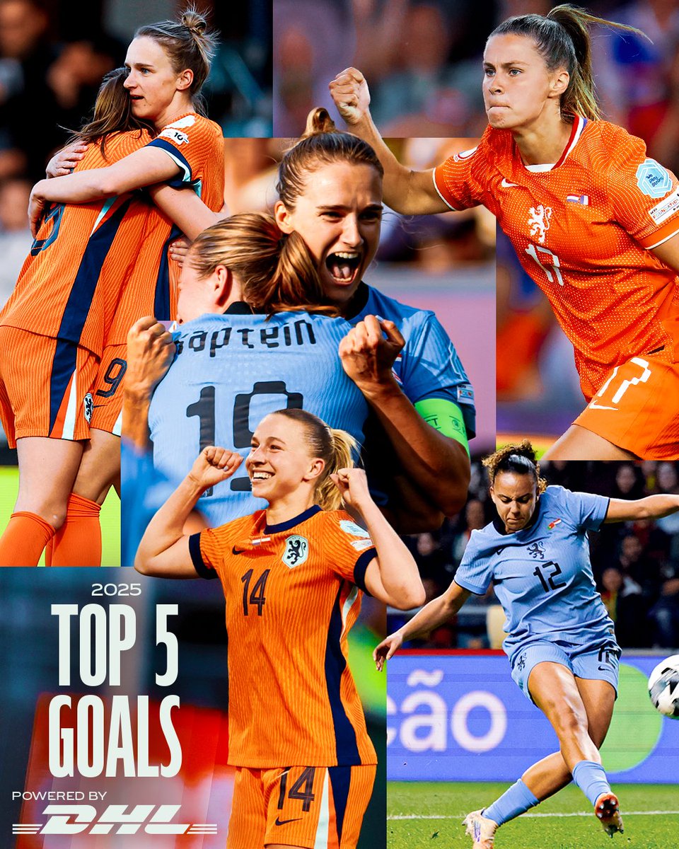 oranjevrouwen's tweet image. 𝗧𝗼𝗽 𝟱 𝗴𝗼𝗮𝗹𝘀 𝟮𝟬𝟮𝟱. Do you agree?! 🤩
 
5. #NEDAUT [1-0] Jackie Groenen
4. #PORNED [1-0] Chasity Grant
3. #AUTNED [1-3] Vivianne Miedema
2. #FRANED [1-1] Victoria Pelova
1. #WALNED [0-1] Vivianne Miedema
 
#NothingLikeOranje #dhlsamedream