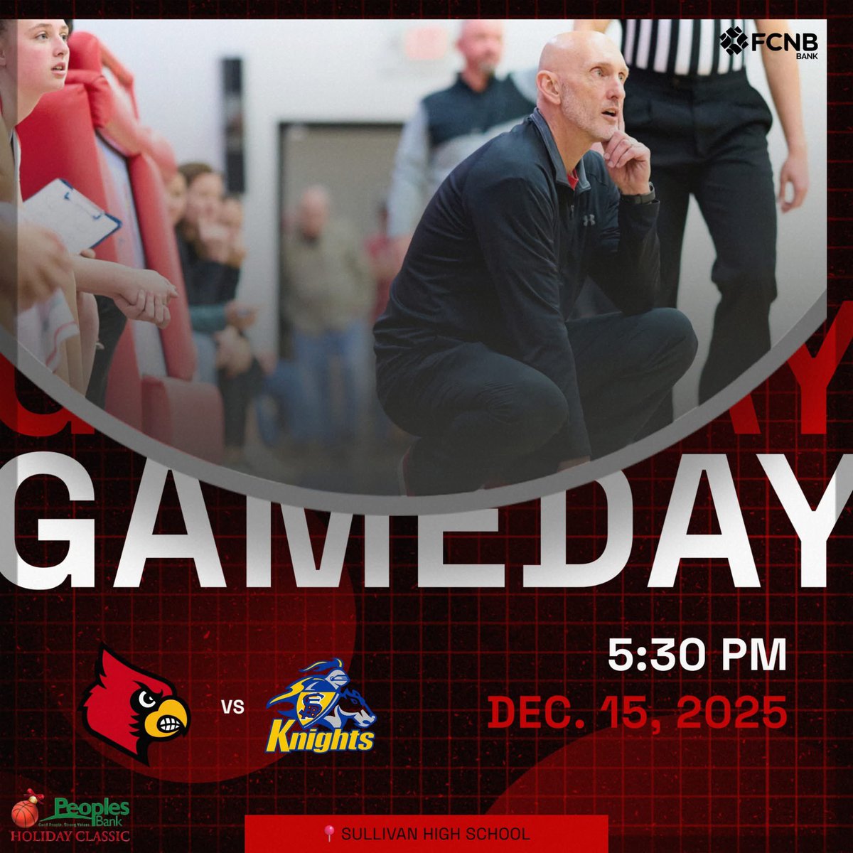 Peoples Bank Holiday Classic First Round

🐦 No. 4 Steelville (1-3)
🆚 No. 1 Borgia (4-0) 
⏰ 5:30PM (V girls only)
📍 Sullivan High School
🤝 Presented by <a href="/FCNBanks/">FCNB Bank</a> 
📸 Through a Dad’s Lens Photography