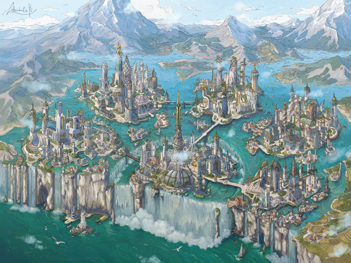 Lethendralis1's tweet image. Нарешті можу похвалитися найбільшим замовленням цього року - детальною мальованою мапою для настільної гри. Замовник мав глибоко продуманий сетінг для цього фантастичного міста, тож моїм  завданням було якомога точніше його відобразити. Як вам таке? 😏