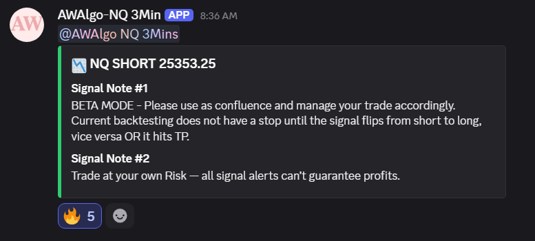 180 point short (so far lol it's still dumping) called out by the algo this morning🔥

Honestly very impressed with how it's doing so far! I still trade my own model every day but watch to see how this does and it's SUPER EXCITING HEHE