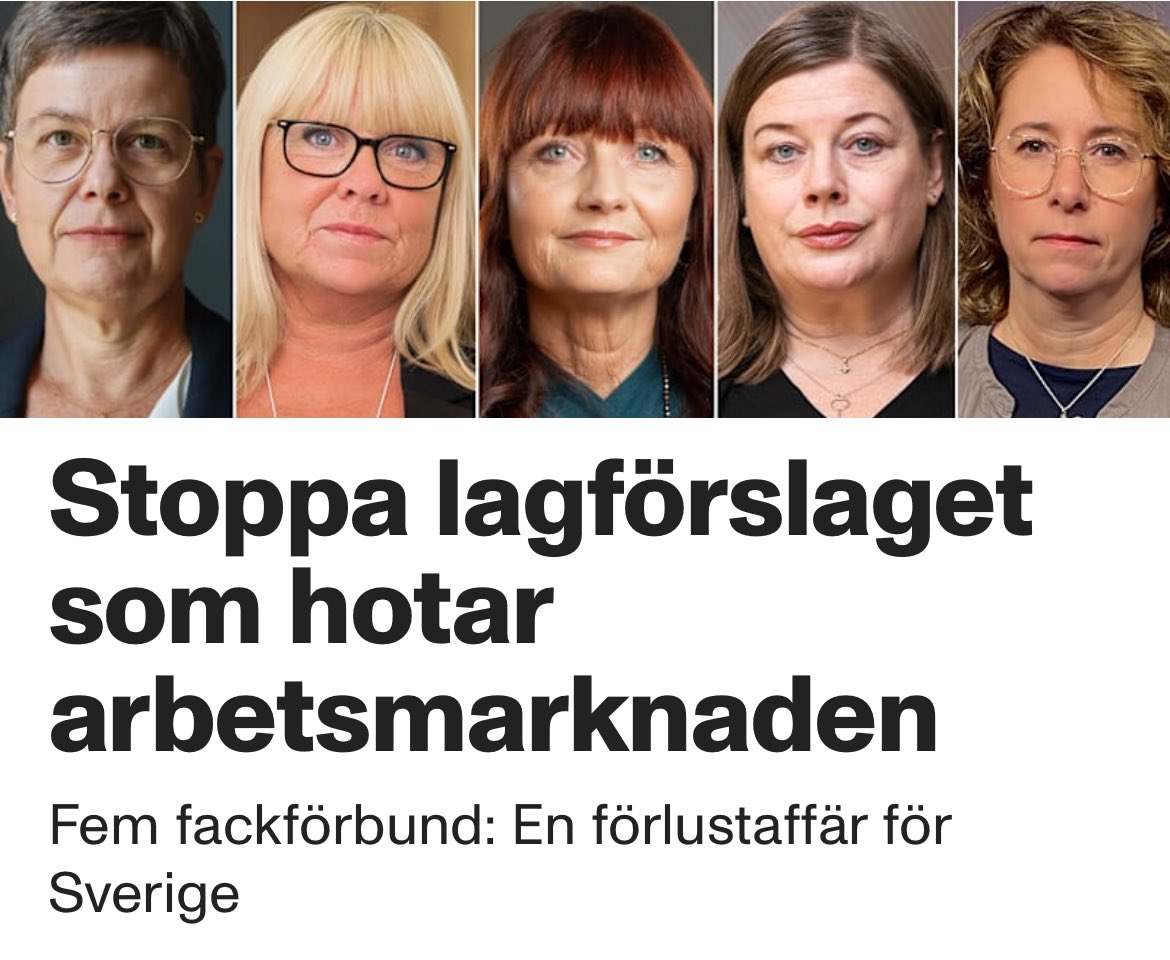 Förslaget om att kunna återkalla redan beviljade permanenta uppehållstillstånd saknar motstycke i svensk rättstradition och riskerar att slå sönder både människors liv och våra arbetsplatser. Vi fem fackförbund säger tydligt: Nej till detta lagförslag.

aftonbladet.se/debatt/a/gkPlg…