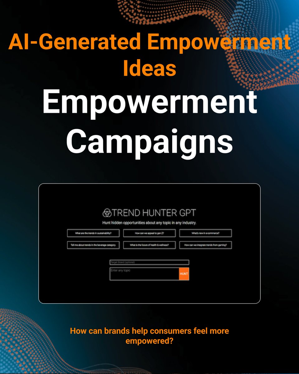 THGPT's tweet photo. 🚀 AI-generated empowerment ideas — in seconds.
Trend Hunter GPT helps brands create impact-driven products &amp; campaigns like Micro-Grants &amp; Transparent Trackers.

🎯 Ask: “How can we empower consumers?”
💡 Get answers.
👉 Try it free: https://t.co/zLG0L1TdhE

#TrendHunterGPT https://t.co/8mpkbcuJsA