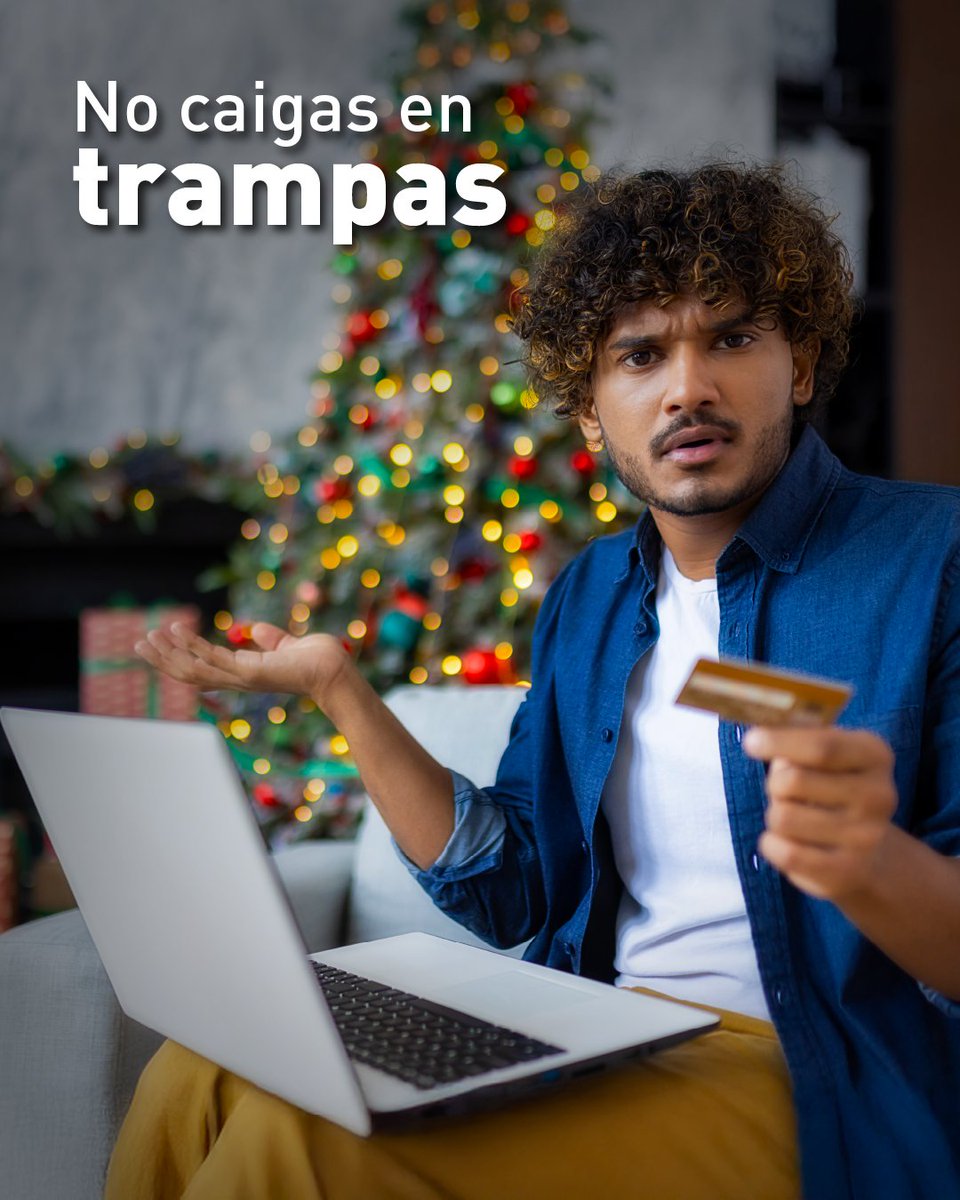 Fin de año trae muchas ofertas… y también muchos intentos de estafa ⚠️

Si recibes un mensaje que:
📌Te pide actualizar tus datos
📌Te envía enlaces urgentes
📌 Solicita tu contraseña o token

¡No respondas y no abras el enlace! Tu seguridad es prioridad 🛡🎯