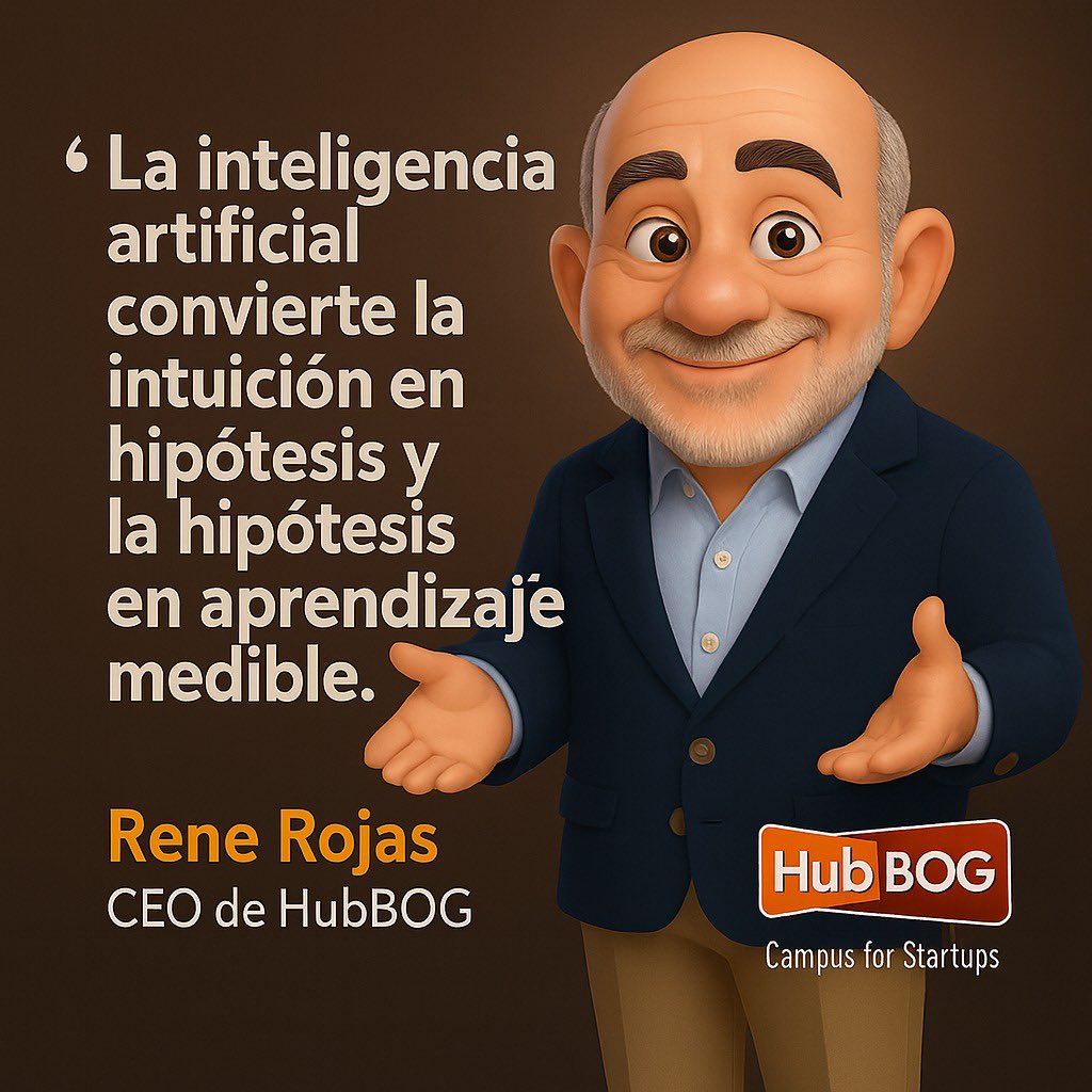 #FraseDelDía "La inteligencia artificial convierte la intuición en hipótesis y la hipótesis en aprendizaje medible.", Rene Rojas, CEO de <a href="/hubBOG/">HubBOG</a> 

Conoce más acerca de casos de éxito empresarial con Inteligencia Artificial, en los eventos de esta semana: hubbog.com/talleres-y-eve…