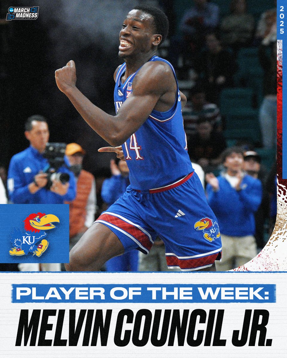 MarchMadnessMBB's tweet image. 🏆 Weekly Awards from @TheAndyKatz 🏆 

Team of the Week: Nebraska
Player of the Week: Melvin Council Jr. 
Freshman of the Week: AJ Dybantsa