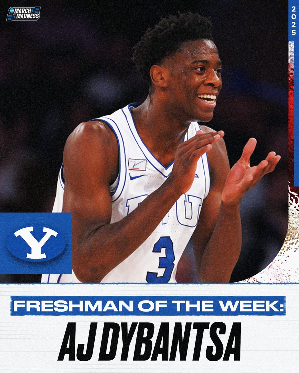 MarchMadnessMBB's tweet image. 🏆 Weekly Awards from @TheAndyKatz 🏆 

Team of the Week: Nebraska
Player of the Week: Melvin Council Jr. 
Freshman of the Week: AJ Dybantsa