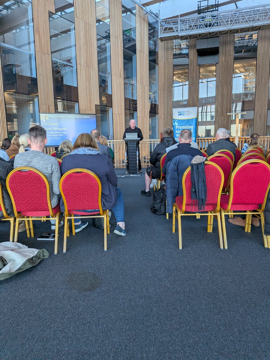GerrySkelton1's tweet image. @BIP_Interfaces Practice Coordiantor, Paul Smith addressing Belfast Interface Project's 25th anniversary and AGM event.