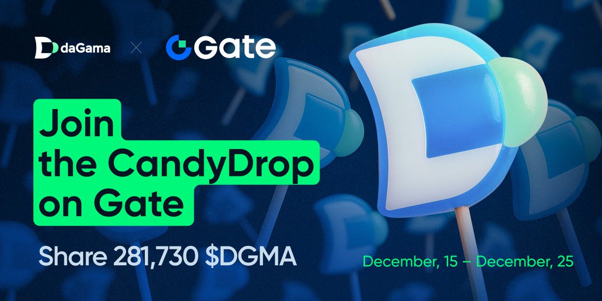 Join the CandyDrop on Gate! 🍭

Share a massive prize pool of 281,730 $DGMA in our new drop with <a href="/Gate/">Gate</a>. Complete sweet tasks to earn special rewards.

📆 Event Dates: December 15, 08:00 AM – December 25, 08:00 AM (UTC)

How to participate:

1️⃣ Go to Gate and register on the event