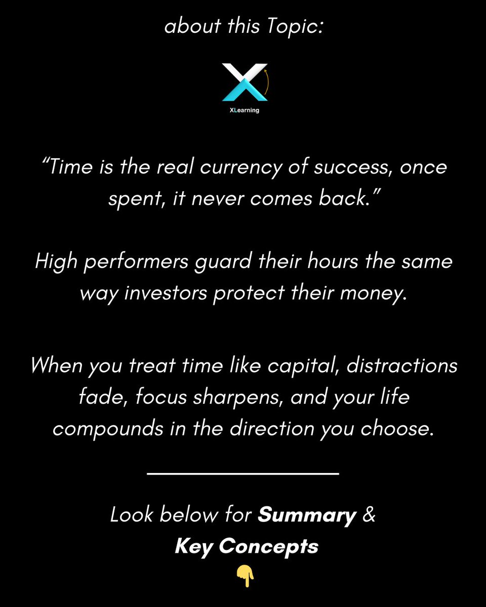 xlearningAI's tweet image. 💼 “Protect Your Time Like It’s Your Capital.”

🕒 Time is the real currency of success once spent, it never comes back.

High performers guard their hours the same way investors protect their money: thoughtfully, strategically, and with clea