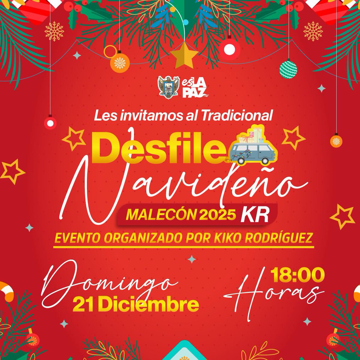 quirogamilena_'s tweet image. ¡Este domingo el malecón se llena de alegría, luces y tradición con el Desfile Navideño, un espacio para convivir en familia y disfrutar del espíritu decembrino, ahí nos vemos! #EsLaPaz