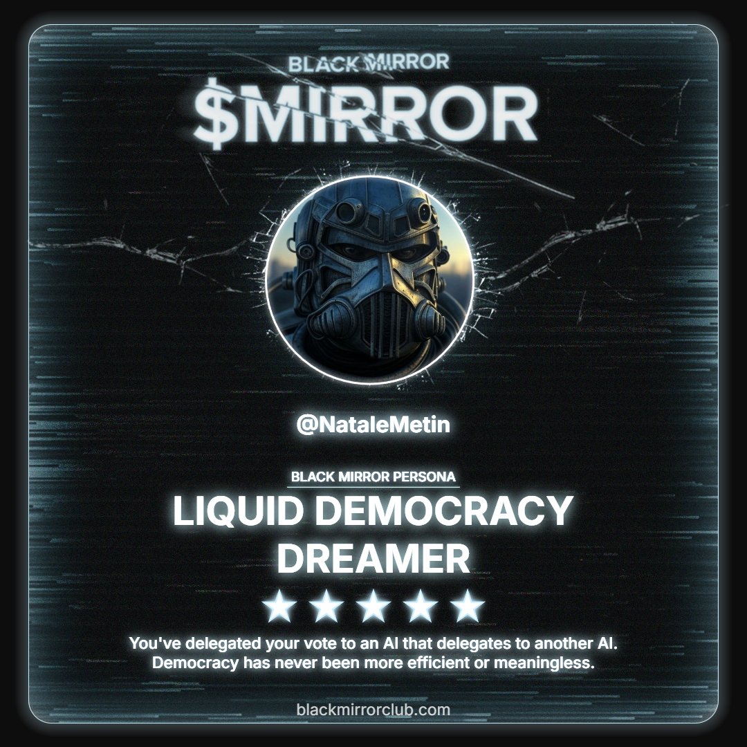 Scanned and processed. The algorithm judged me.
Discover your Black Mirror Persona by <a href="/blackmirror_xp/">blackmirror_xp</a> and claim yours now.
loyalty.blackmirrorclub.com/loyalty