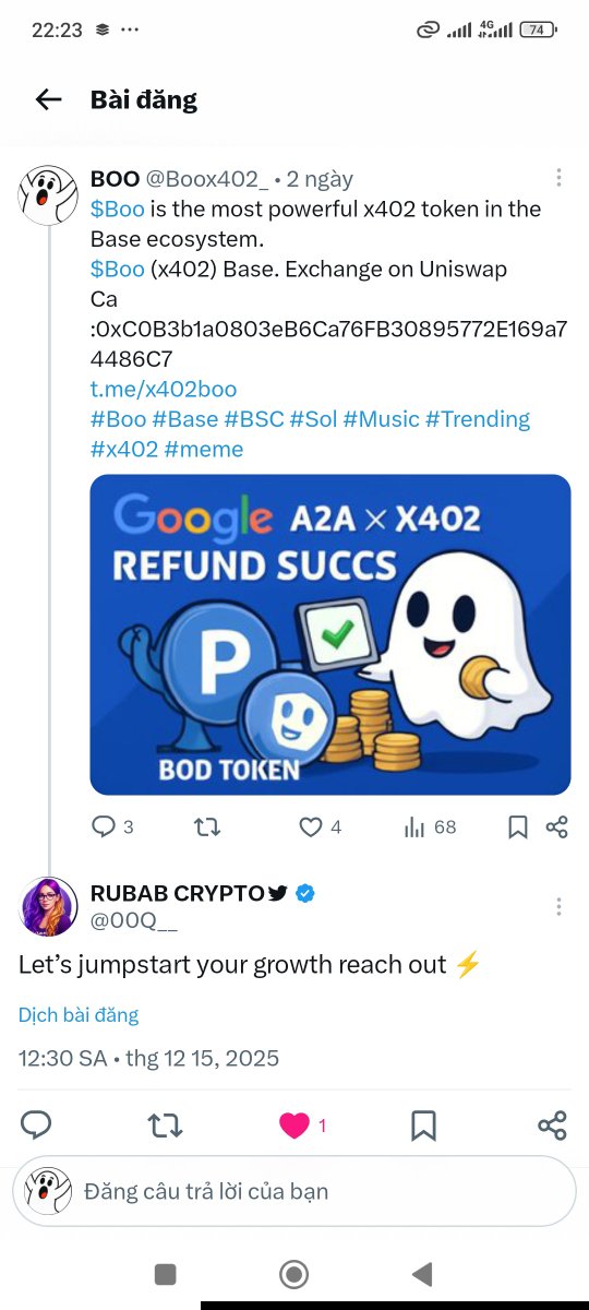 Boox402_'s tweet photo. Many collaboration offers with $Boo from celebrities
$Boo (x402) Base. Exchange on Uniswap
Ca :0xC0B3b1a0803eB6Ca76FB30895772E169a74486C7
https://t.co/4bkdzB2zCM
#Boo #Base #BSC #Sol #Music #Trending #x402 #meme https://t.co/4ZD3upzEx5