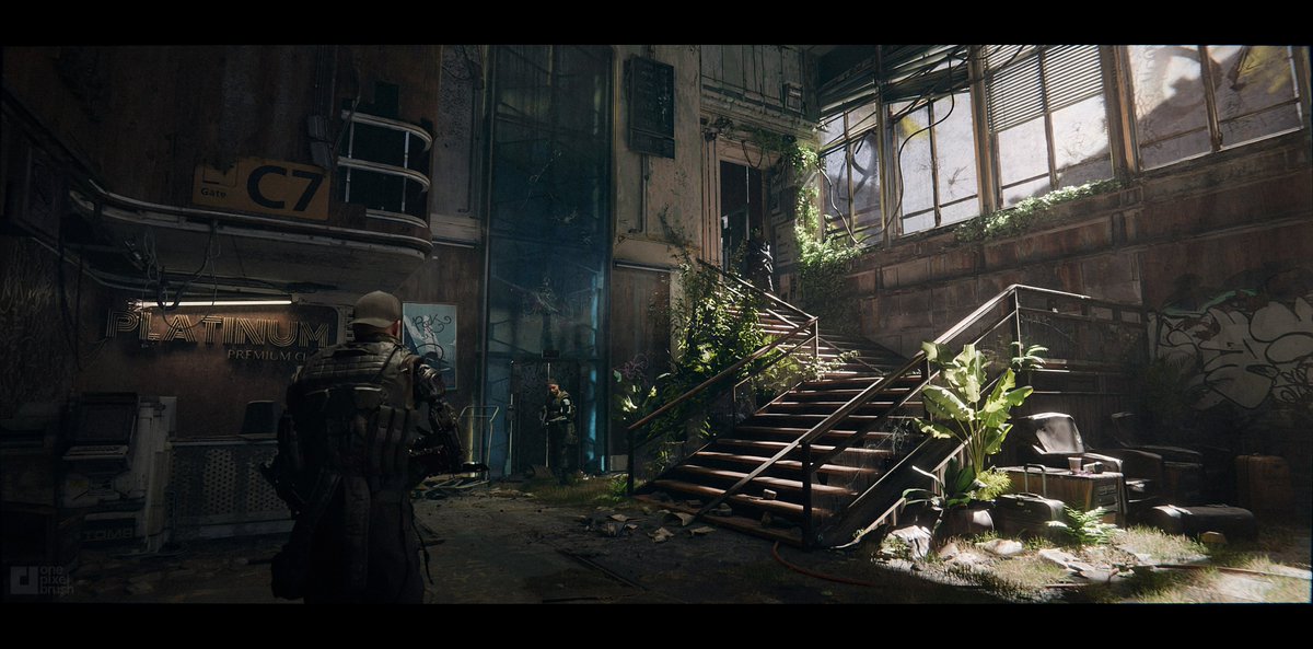 Stefano72568585's tweet photo. https://t.co/LSolO4McCK
Some paintings for a postapo fancy section of a terminal in Off The Grid. Work done for @onepixelbrush 
----- 
Art: Stefano Federico 
Art Director: Piotr Krynski / Daniele Solimene 
Creative Director: Shaddy Safadi 
Producer: Svetla Rasheva https://t.co/fQbAE1XRX2