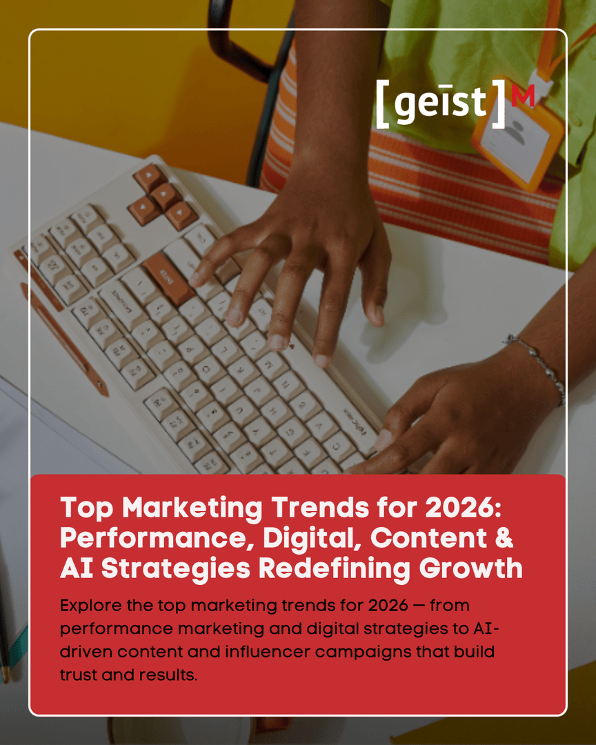 GeistM's tweet photo. We break down the key marketing trends shaping 2026 and what brands must prioritize to drive real growth across performance, digital, content, and AI.

https://t.co/5IFniVYNnm 

#MarketingTrends2026 #DigitalMarketing #PerformanceMarketing #AIinMarketing #ContentMarketing https://t.co/fUhc8h1uHO