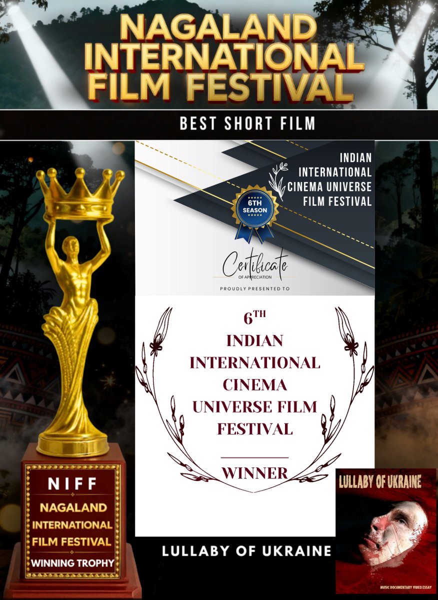 ASparinsky's tweet photo. This week good news came from India. The Nagaland International Film Festival (NIFF) recognized “Lullaby of Ukraine” as the winner in the short film category out of 9,782 submitted projects! People should know what war is like today: https://t.co/U22HyYyLow https://t.co/iV6Pk60bkA