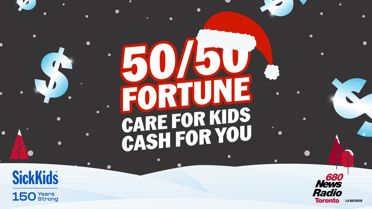 CityNewsTO's tweet photo. 3 DAYS UNTIL THE BIG DRAW on THURSDAY MORNING! Our take-home prize is at $447K and continues to climb! 🤑 Get your tickets for the 50/50 Fortune @sickkids 🎟️🎄 HERE: https://t.co/9hCy3lBdrF #CareForKids #CashForYou 18+. Ontario Only. Play Responsibly https://t.co/JsozVVVyQS