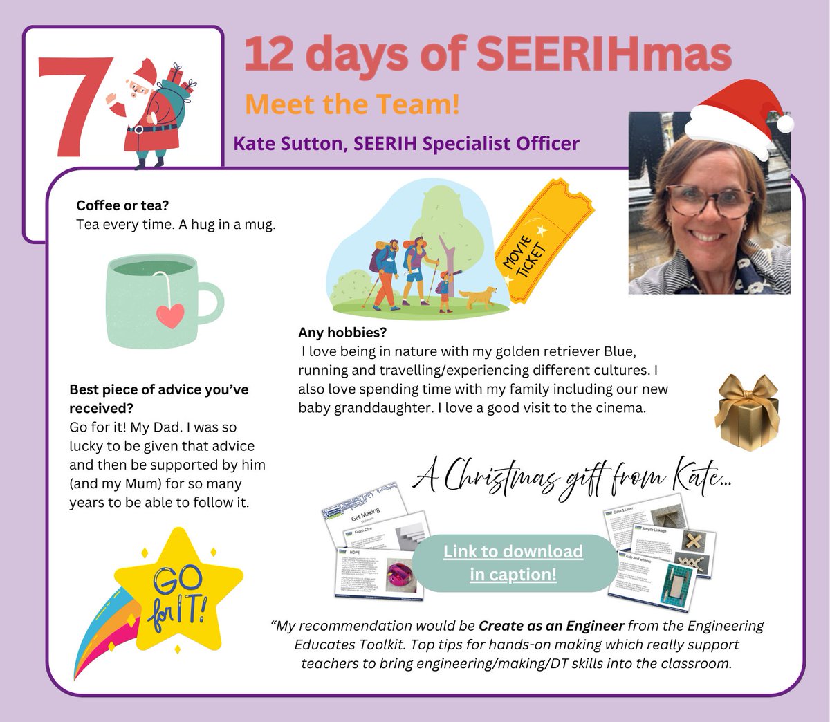UoMSEERIH's tweet photo. #SEERIHmas Day 7 ❄️ and Kate recommends our 'Create as an Engineer' guides.
 
4 sets of resource cards (Materials; Joining; Forming; Mechanisms) enable learners to bring their ideas to life!
 
Use to plan your D&amp;T lessons 👉 https://t.co/gluKGhtVHU
 
#engineering #dt https://t.co/CJUYaViPJt