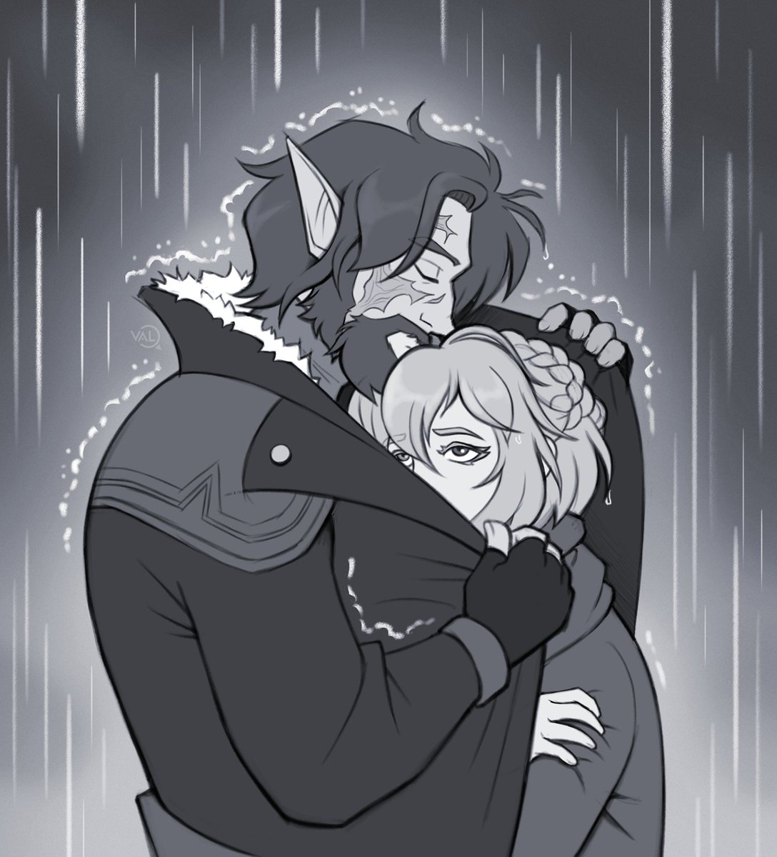 Hiding from the rain
Sketch commission for <a href="/TeacoonG/">Teacoon</a>