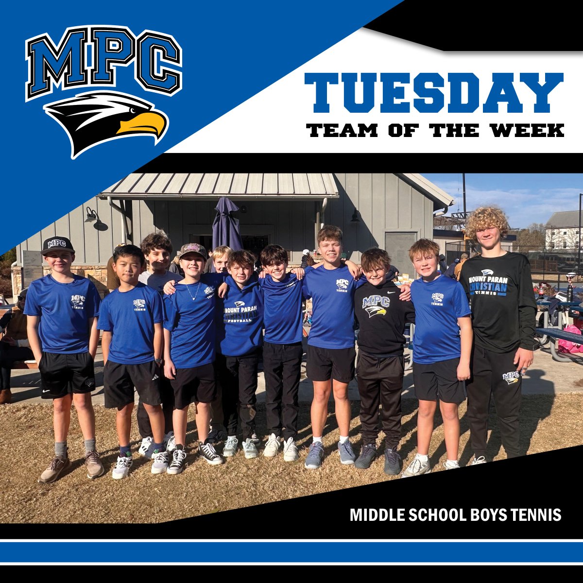 MPCAthletics's tweet photo. This week our #TuesdayTeamOfTheWeek is the #MPCTennis middle school boys team!
#MPCWAY | #MPCAthletics https://t.co/XrllrQ29CT