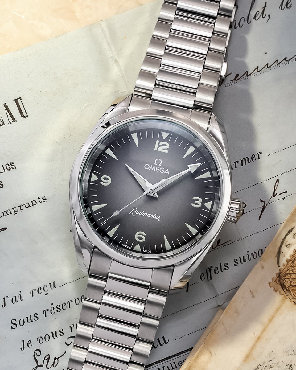 baldassarreted's tweet photo. 2025 ushered in the return of the Railmaster to Omega’s modern lineup, reinterpreting the watch in two distinct dial variations as a part of the Seamaster collection. The more obviously vintage-inspired model opts for browns and beige with faux-patina Super-LumiNova. The second model feels distinctly more modern with its gray gradient color palette with light silver-hued numerals and indices. Both models are 38mm in steel, and water resistant 150 meters. With the additional small seconds subdial, the brown take on the Railmaster is powered by the Co-Axial Master Chronometer Calibre 8804, while the gray dial models utilize the Co-Axial Master Chronometer Calibre 8806. 

#Omega #OmegaRailmaster #SeamasterRailmaster #Watches #WatchCommunity #WatchEnthusiast