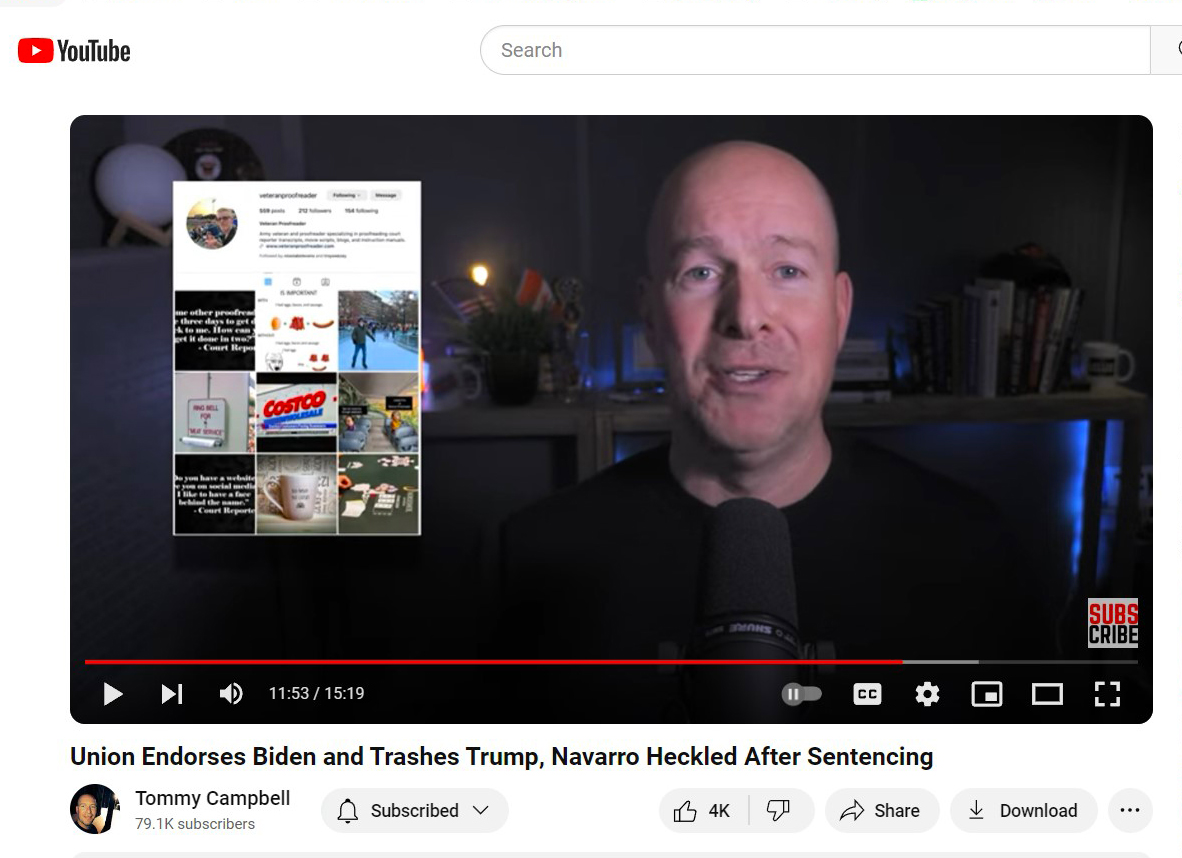 VeteranProofer's tweet photo. Oh, neat. I am internet famous now.
Thank you, Tommy Campbell, for promoting the Veteran Proofreader Instagram page on your YouTube channel.

Tommy's built a following of close to 100K subscribers sharing his comedic take on the latest news. Check him out: https://t.co/bvJaRg3PL9 https://t.co/LIbzFeuqi8