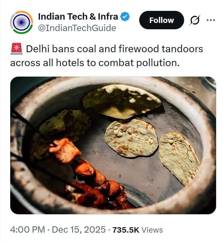 Allow firecrackers. Ban tandoor.

BJP's idea of controlling pollution.